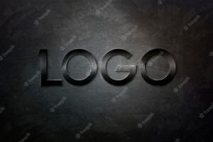 3d black logo mockup