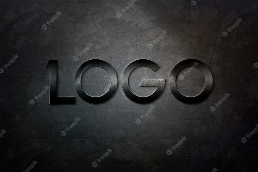 3d black logo mockup