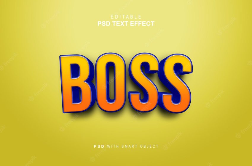 3d boss text effect