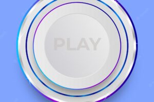 3d buttons play , pause, on, off