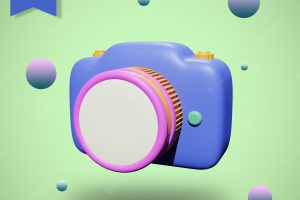 3d camera illustration with isolated background