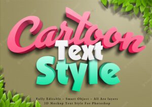 3d cartoon color text style effect