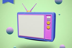 3d classic television illustration with isolated background