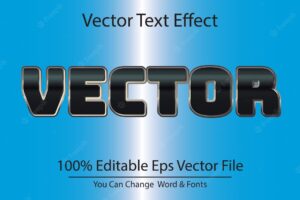 3d editable text effect design vector