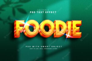 3d foodie text effect