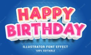 3d happy birthday easy editable text effect