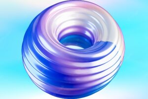 3d holographic glass torus illustration
