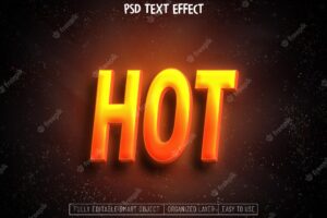3d hot burn psd editable text effect