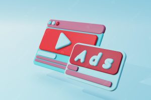 3d illustration video has contain ads graphic for illustration or icon in the red purple and blue