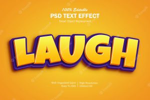 3d laugh game logo text effect