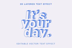 3d layered editable vector text effect
