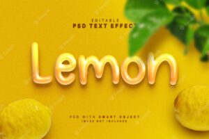 3d lemon text effect