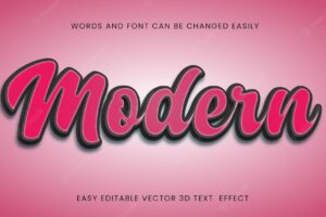 3d modern text style