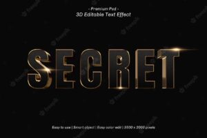 3d secret editable text effect