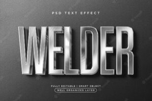 3d style welder text effect