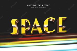 3d text effect 80s colorful style