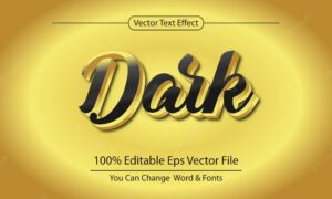3d text effect golden dark