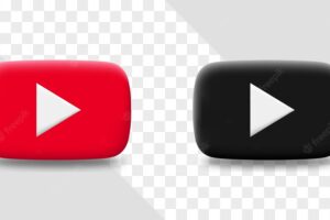 3d youtube logo in red and black colours set of youtube vector illustrations