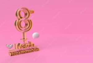 8 march happy womens day 3d render illustration design