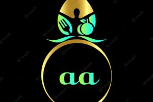 Aa monogram design abstract isolated restaurant, food, fitness vector template