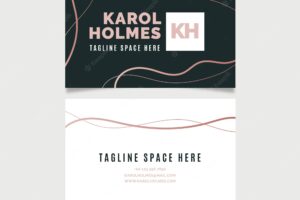 Abstract black and white visiting card template