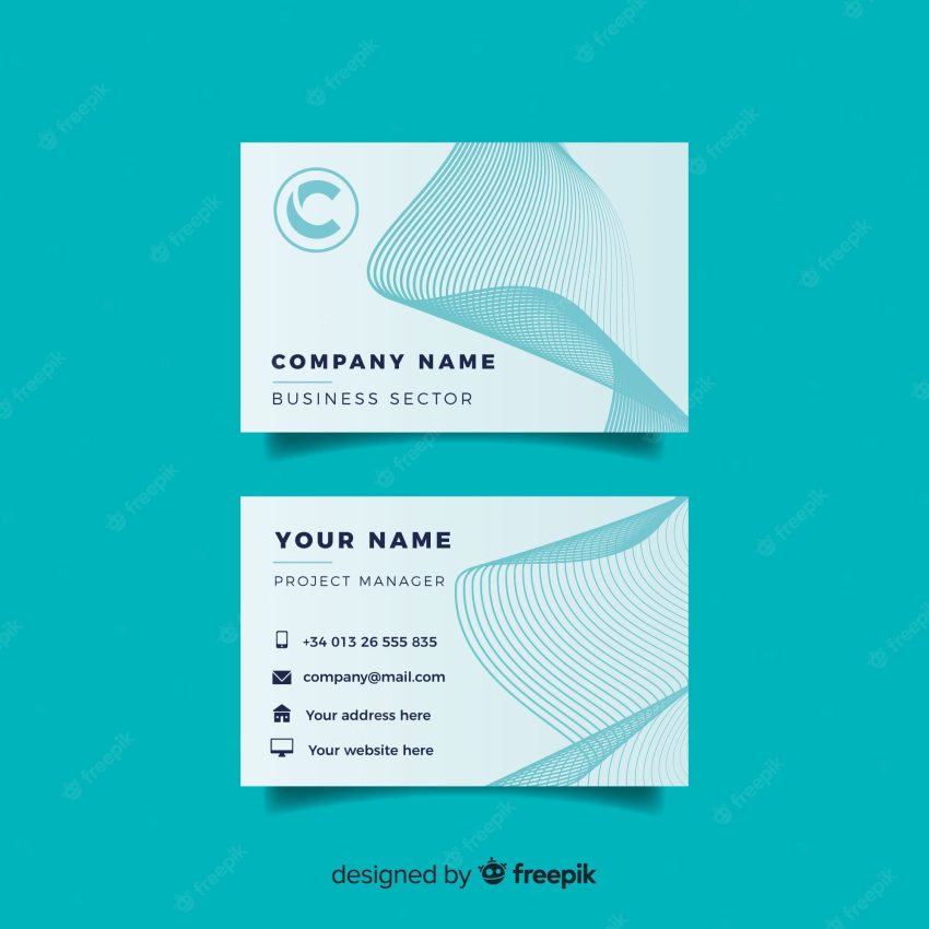 Abstract blue business card template