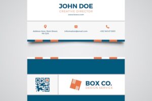 Abstract blue corporate business card template