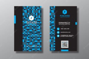 Abstract blue vertical business card