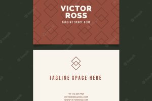 Abstract brown and white visit card template