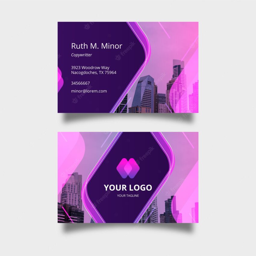 Abstract business card template set with picture