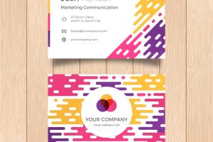 Abstract business card template with geometric shapes