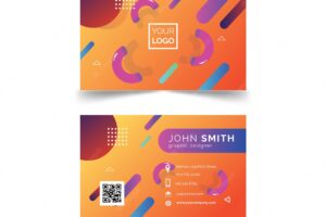 Abstract business card template with geometric shapes
