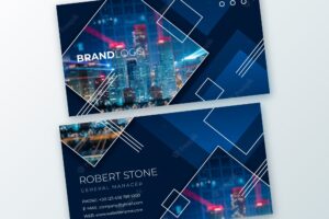Abstract business card template with image pack