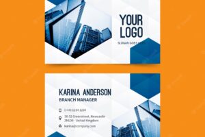 Abstract business card template with image