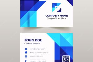Abstract business card template with low poly effect