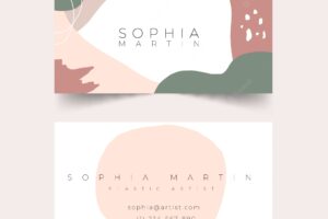 Abstract business card template with pastel colored stains