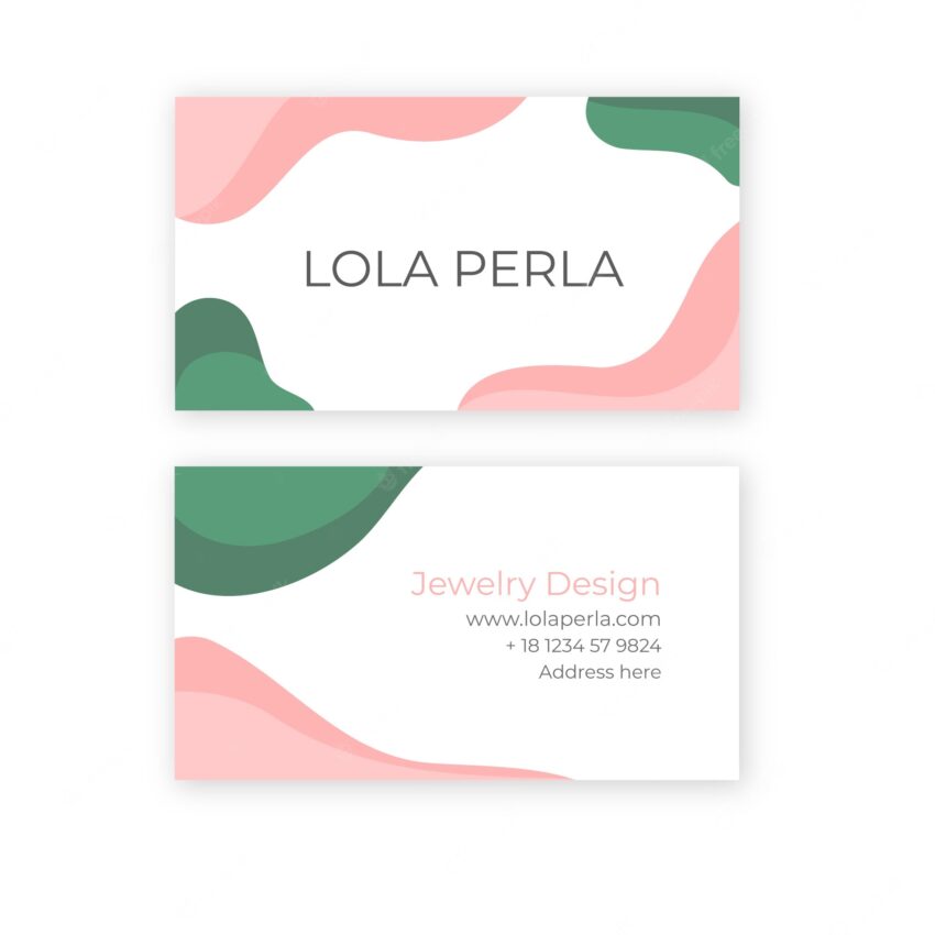 Abstract business card template with pastel-colored stains