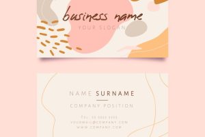 Abstract business card template with pastel-colored stains