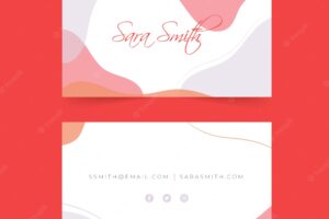 Abstract business card template with pastel-colored