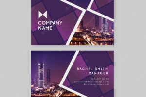 Abstract business card template with photo set