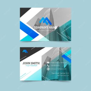 Abstract business card template with photo
