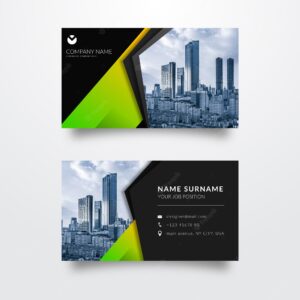 Abstract business card template with photo