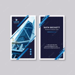 Abstract business card template with photo