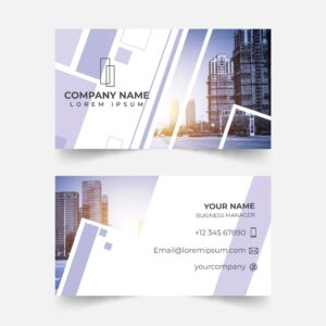 Abstract business card template with photo