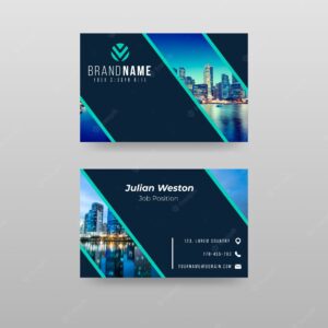 Abstract business card template with photo