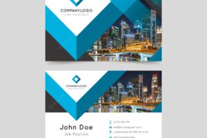 Abstract business card template with photo