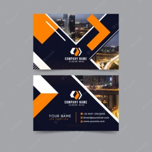 Abstract business card template with photo