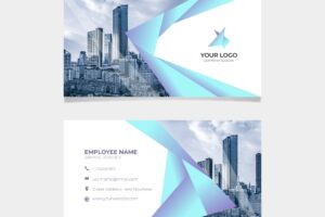 Abstract business card template with skyscrapers