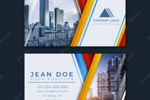 Abstract business card with city photo