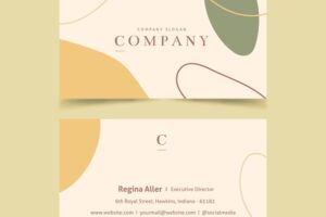 Abstract business card with pastel-colored stains template set